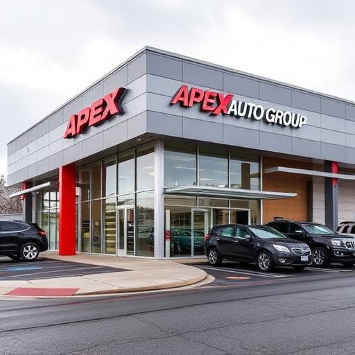Exterior view of Apex Auto Group dealership in Seattle