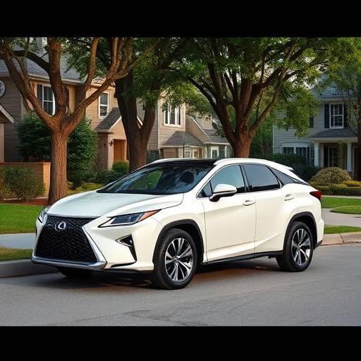 White 2023 Lexus RX SUV in a suburban neighborhood